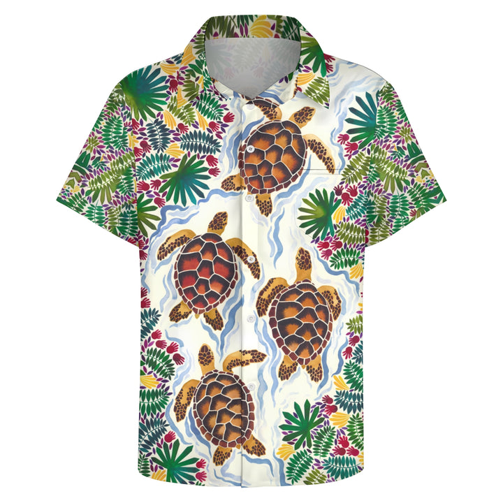 Men's Hawaiian Turtle Elements Casual Short Sleeve Shirt 2403000752