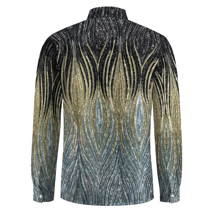 Men's Optical Illusion Silver Gold Outdoor Street Long Sleeve Shirt