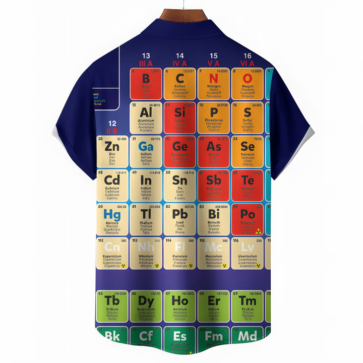 Men's periodic table print short sleeve shirt 2408005741