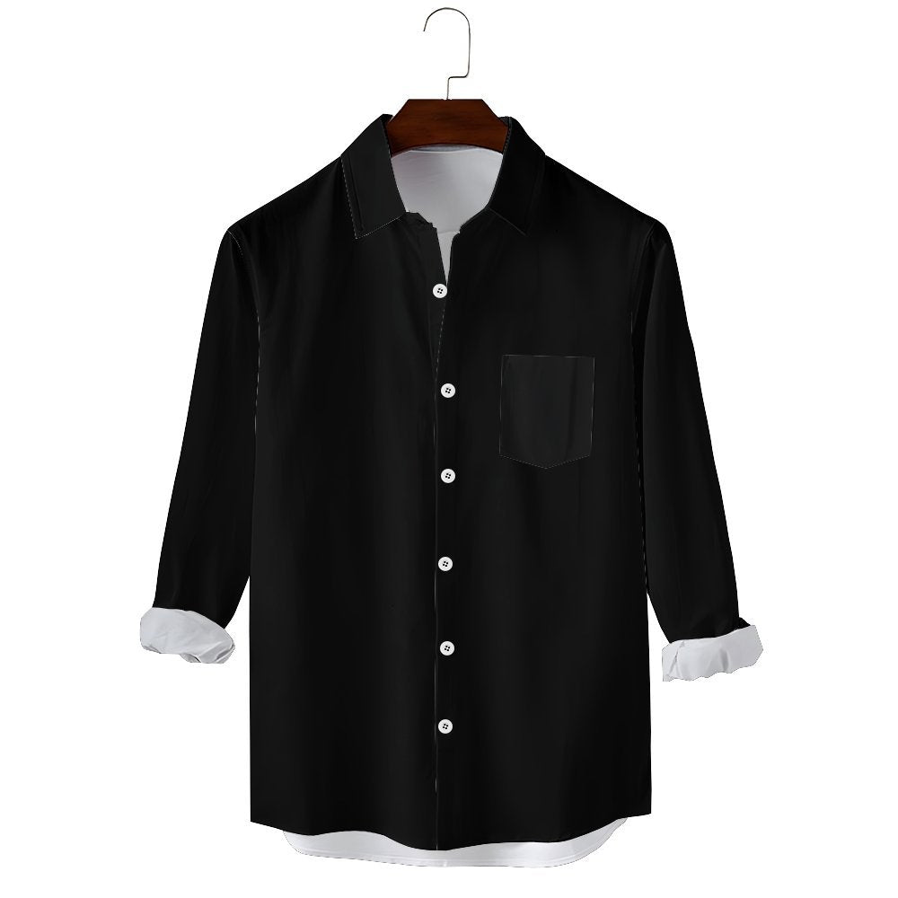 Men's Casual Solid Color Long Sleeve Shirt 2312000452