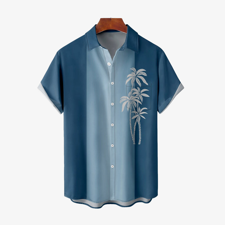 Hawaiian Coconut Tree Oversized Short Sleeve Shirt