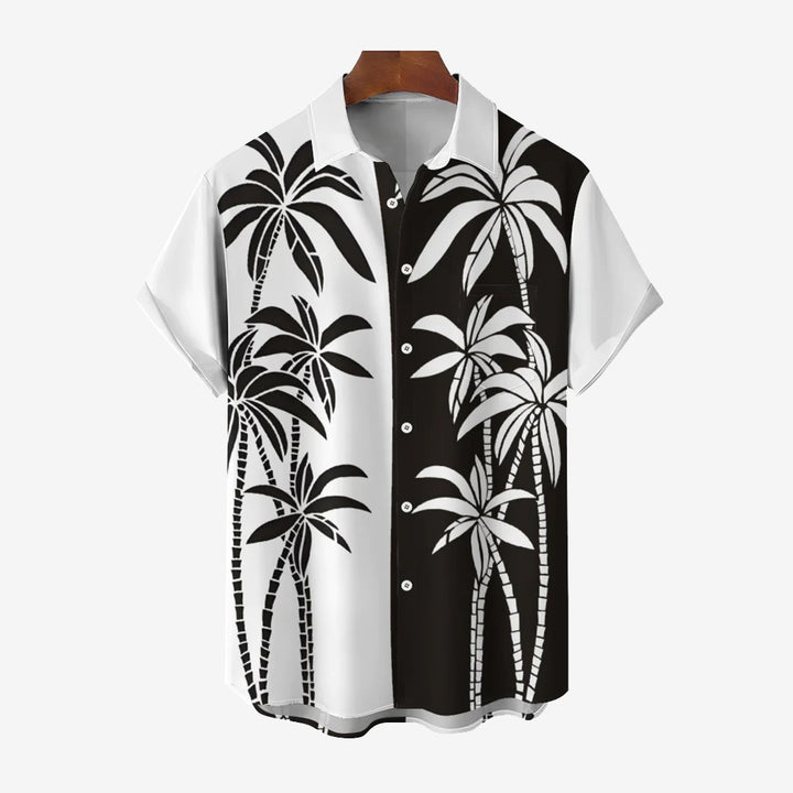 Men's Hawaiian Coconut Palm Casual Short Sleeve Shirt 2401000144