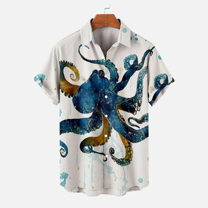 Octopus Casual Large Size Short-Sleeved Shirt