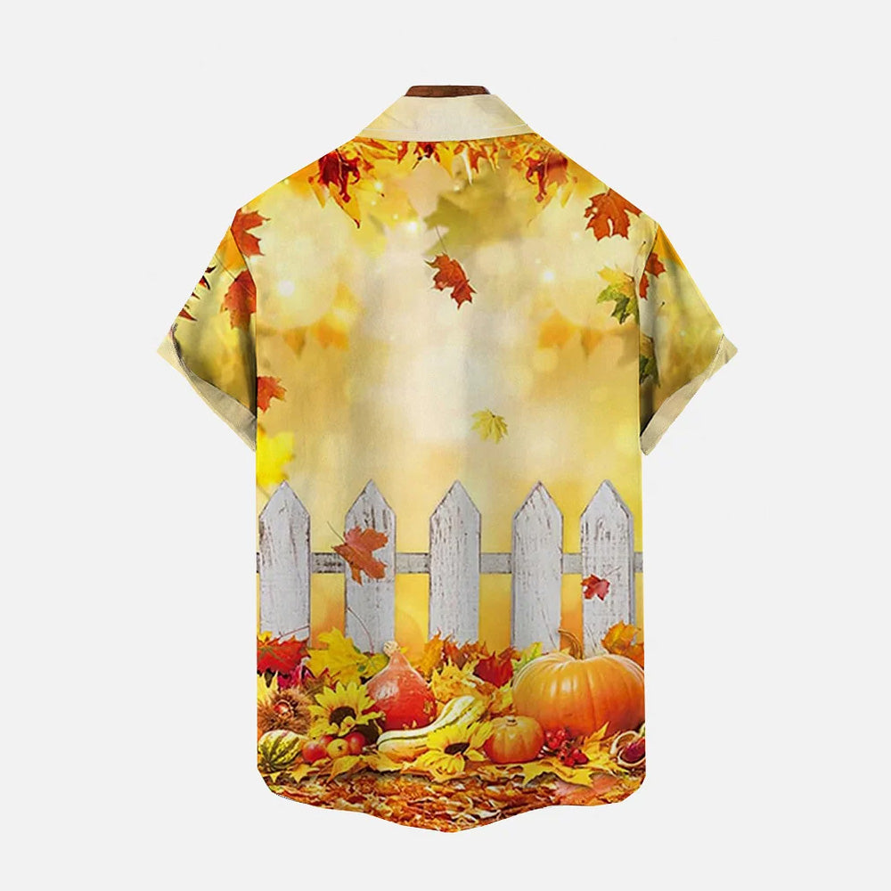 Thanksgiving Turkey Casual Short Sleeve Shirt