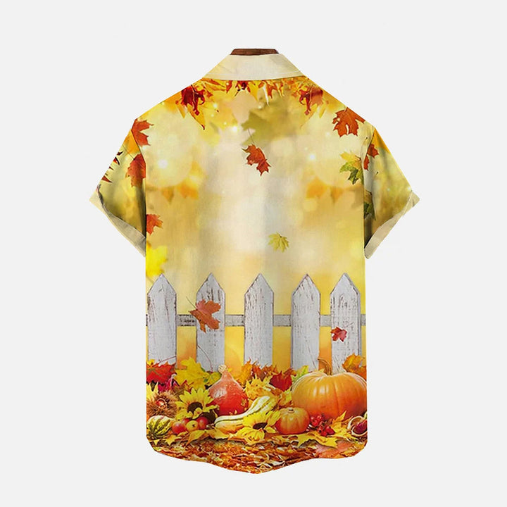 Thanksgiving Turkey Casual Short Sleeve Shirt