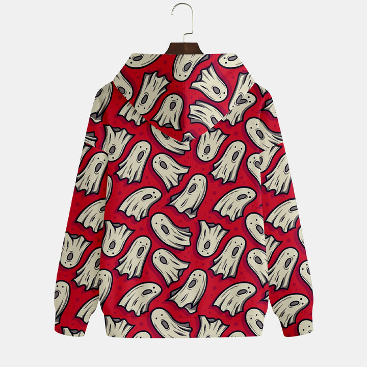 Vintage Baseball Halloween Ghost Print Hoodie