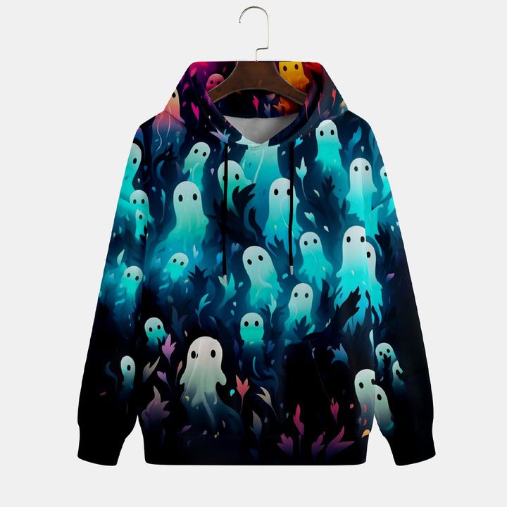 Baseball Halloween Ghost Print Hoodie