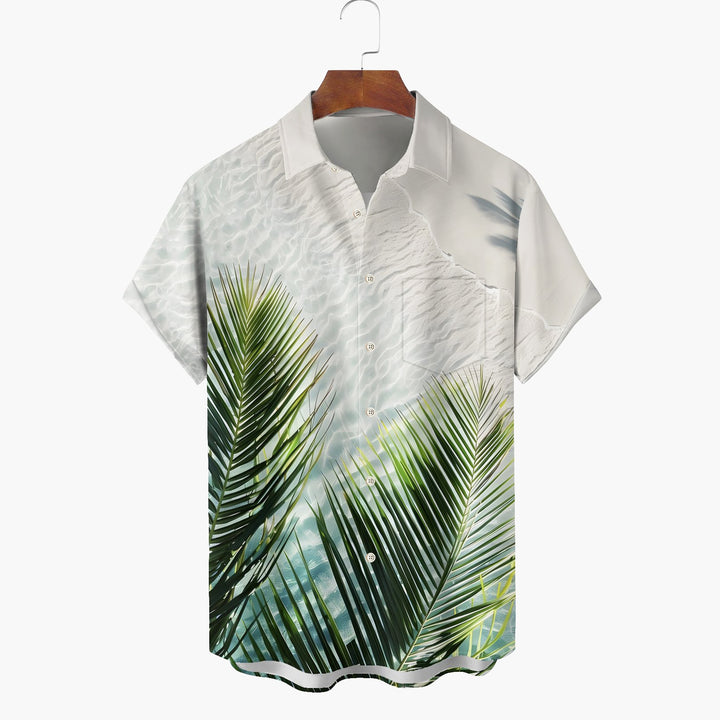 Beach Vacation Men's Hawaiian Shirt Coconut Tree Beach Print Shirt