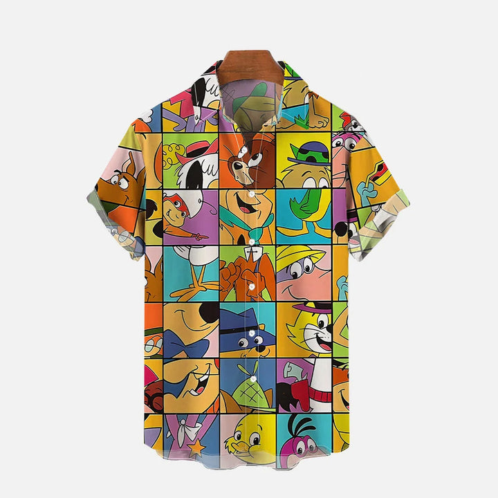 Cute Cartoon Animal Characters Short Sleeve Shirt