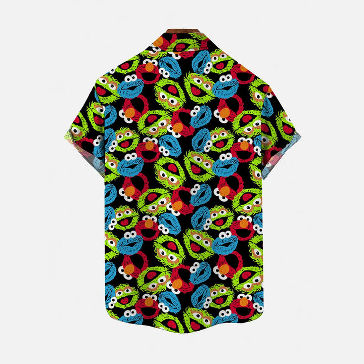 Colorful Classic Cartoon Character Short-Sleeved Shirt