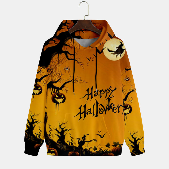 Baseball Halloween Pumpkin Print Hoodie