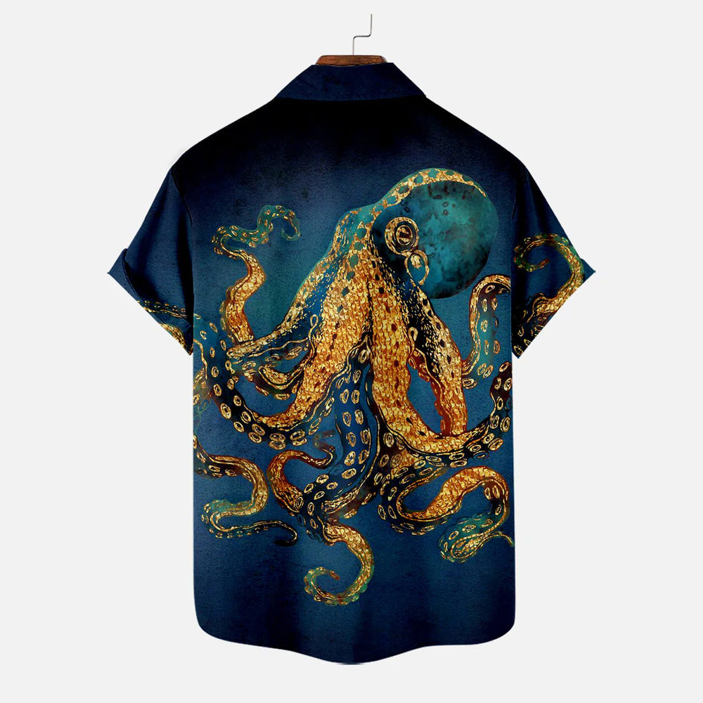 Octopus Casual Large Size Short-Sleeved Shirt