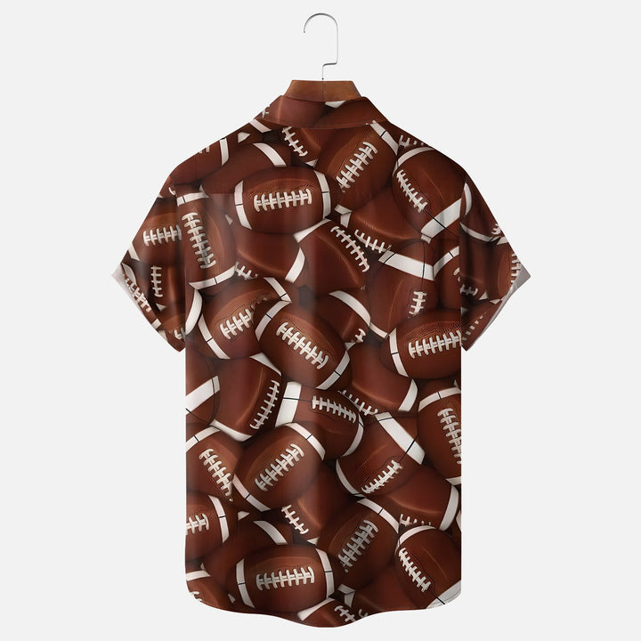 Super Bowl American Football Chest Pocket Hawaiian Shirt