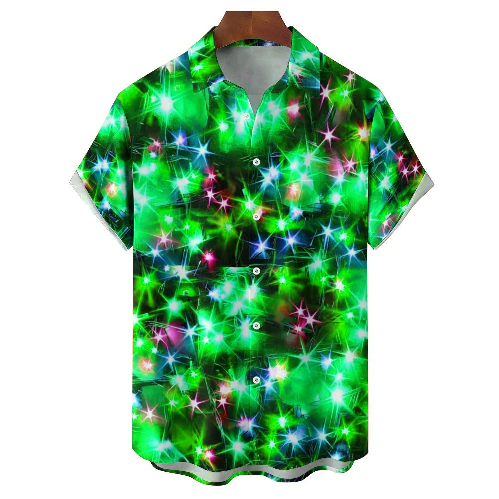 Men's String Light Print Short Sleeve Shirt 2310000675