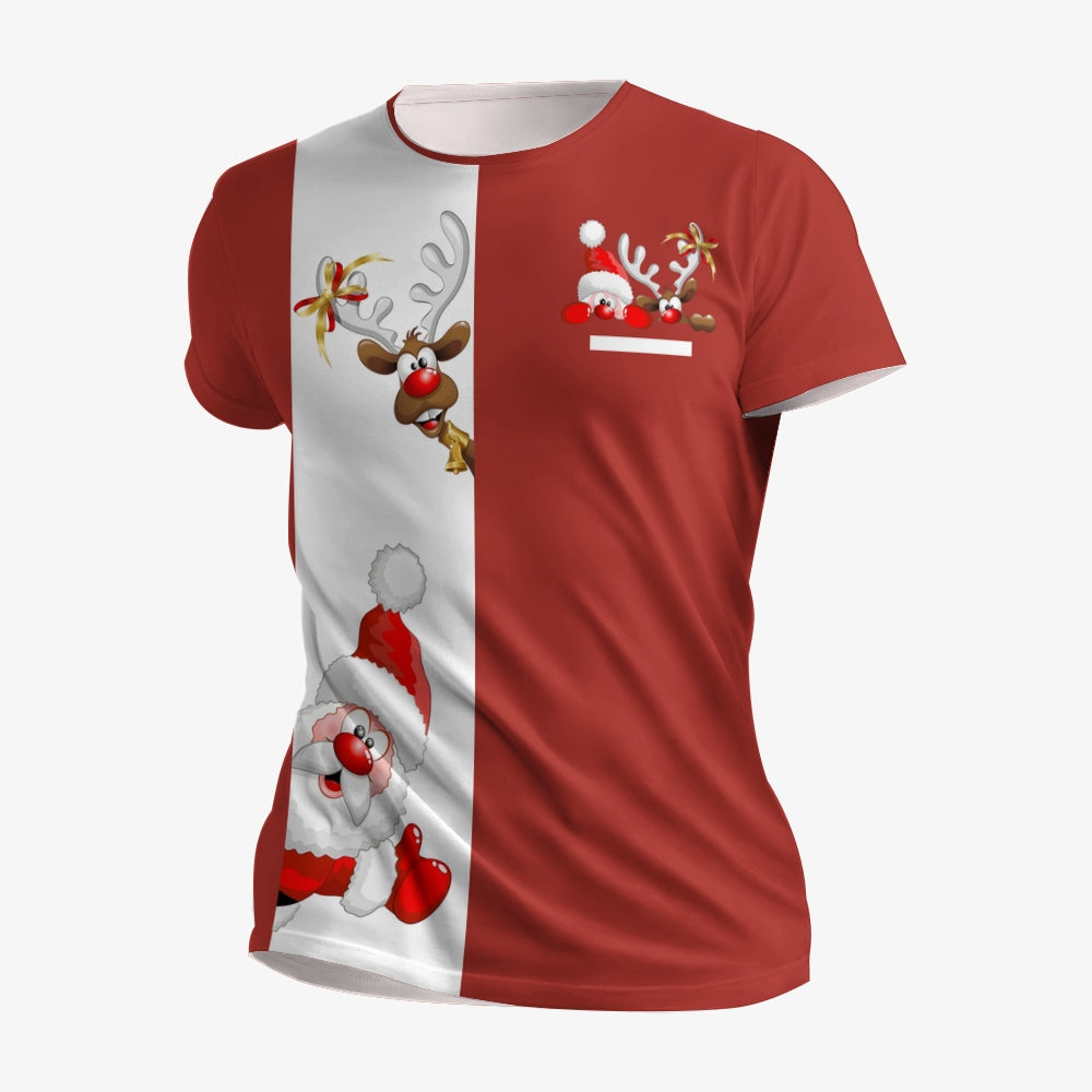 Men's Casual Christmas Print Short Sleeve T-Shirt