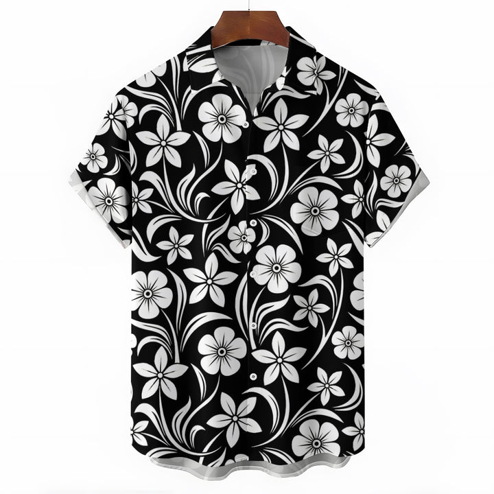 Men's Hawaiian Print Casual Short Sleeve Shirt 2404001710