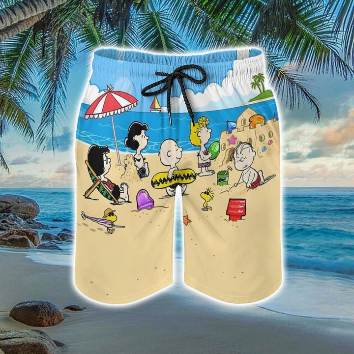 Men's Sports Holiday Beach Cartoon Character Beach Shorts 2401000156