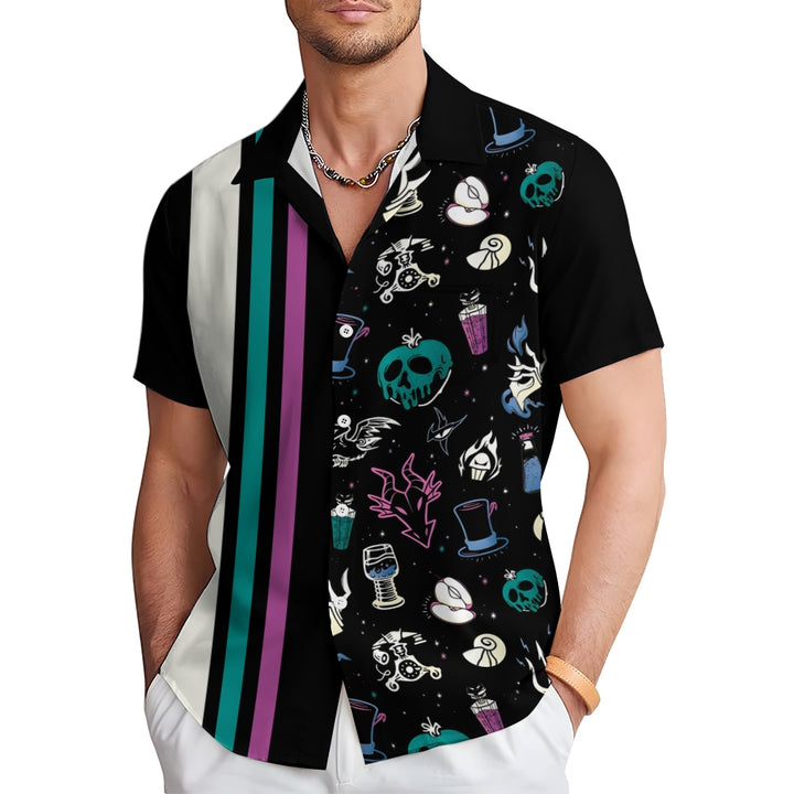 Evil Villain Logo Print Short Sleeve Shirt 2410008269