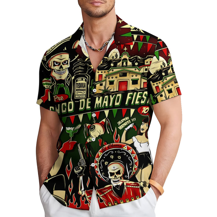 Cinco De Mayo Mexico Casual Short Sleeve Shirt 2404000286