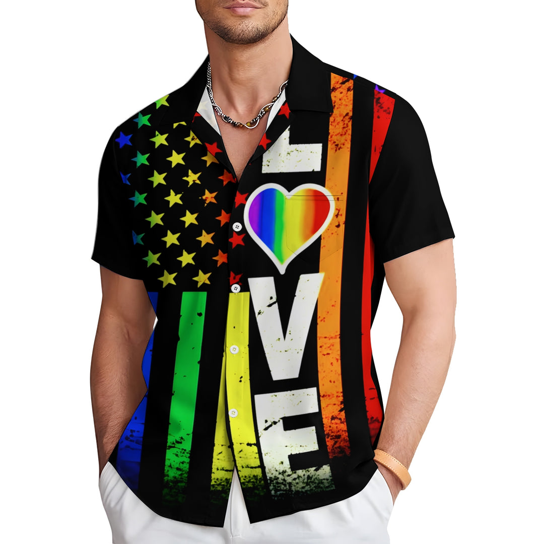 Rainbow Flag Pride Month Short Sleeve Shirt 2404001808