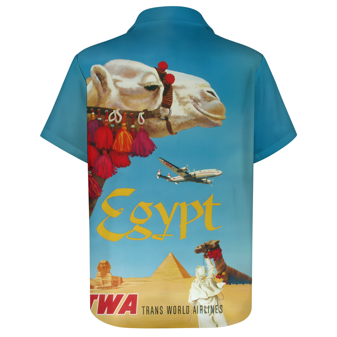 Men's Egyptian Pyramids Casual Short Sleeve Shirt 2403000518