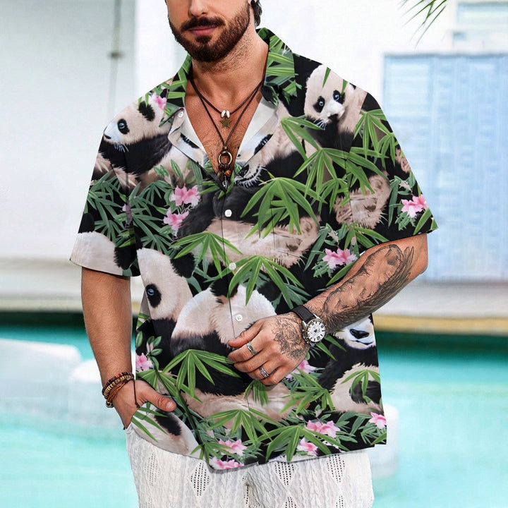 Panda Bamboo And Flowers Casual Shirt 2412006955