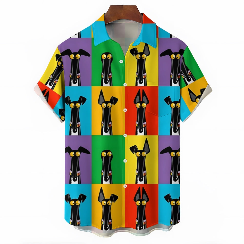 Pop Art Hound Casual Short Sleeve Shirt 2409001582