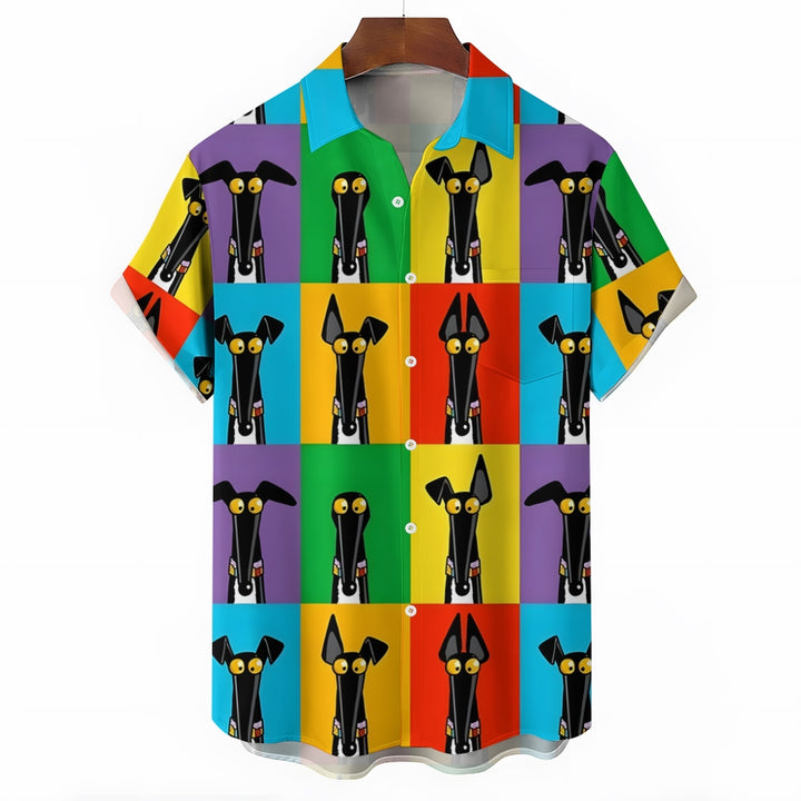 Pop Art Hound Casual Short Sleeve Shirt 2409001582