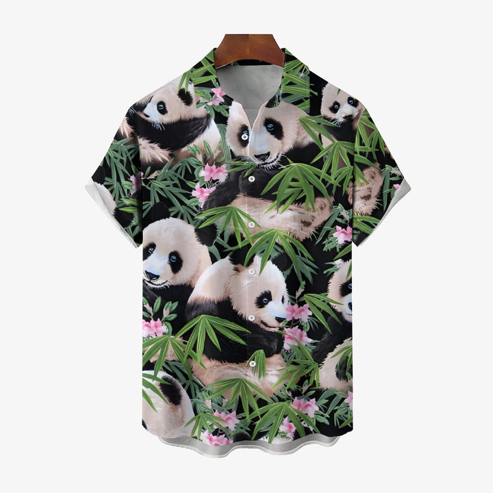 Panda Bamboo And Flowers Casual Shirt 2412006955