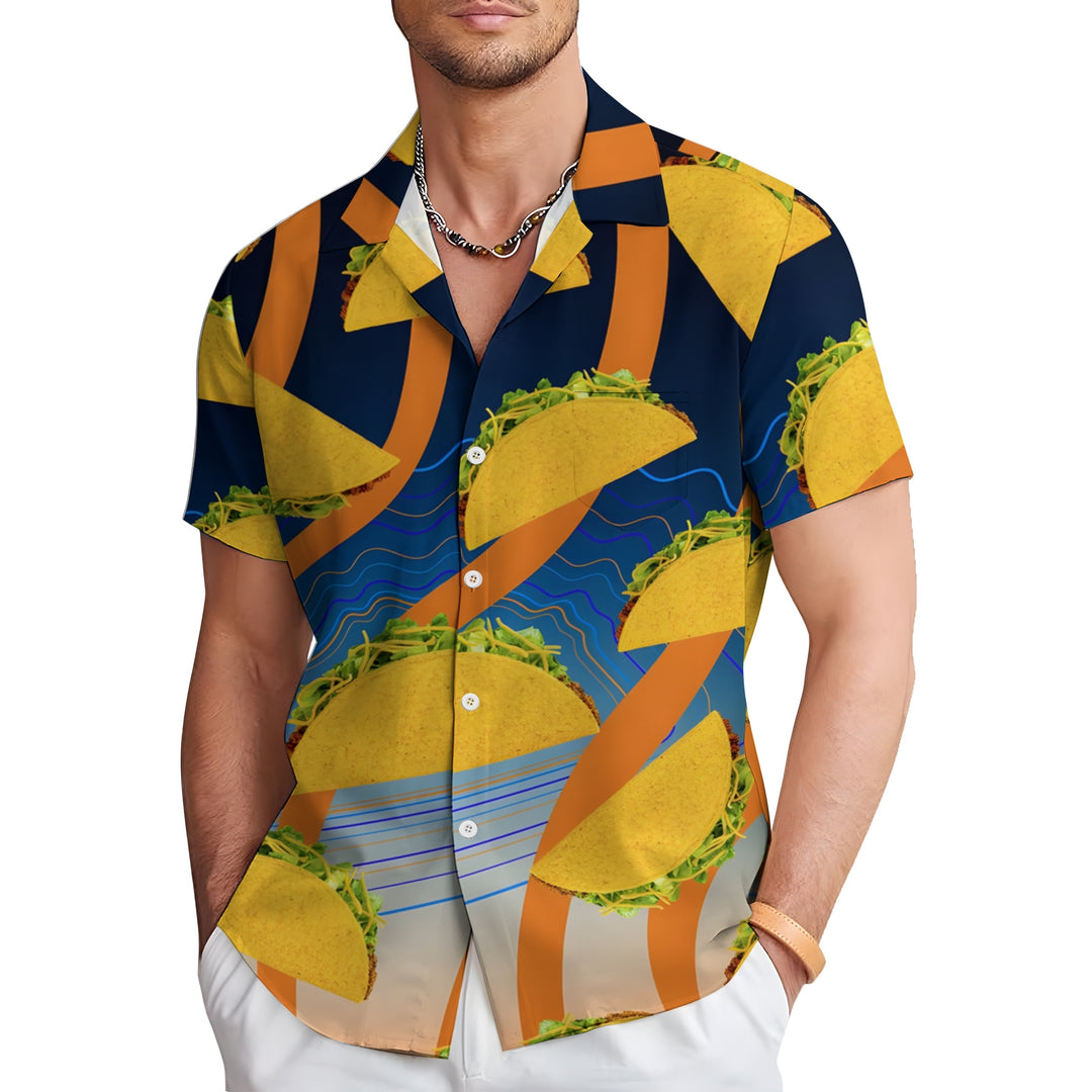 Men's TAKO Print Casual Short Sleeve Shirt 2403000533