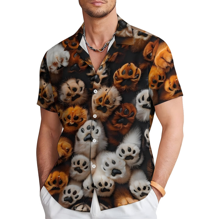 Puppy Paw Prints Casual Short Sleeve Shirt 2412007598