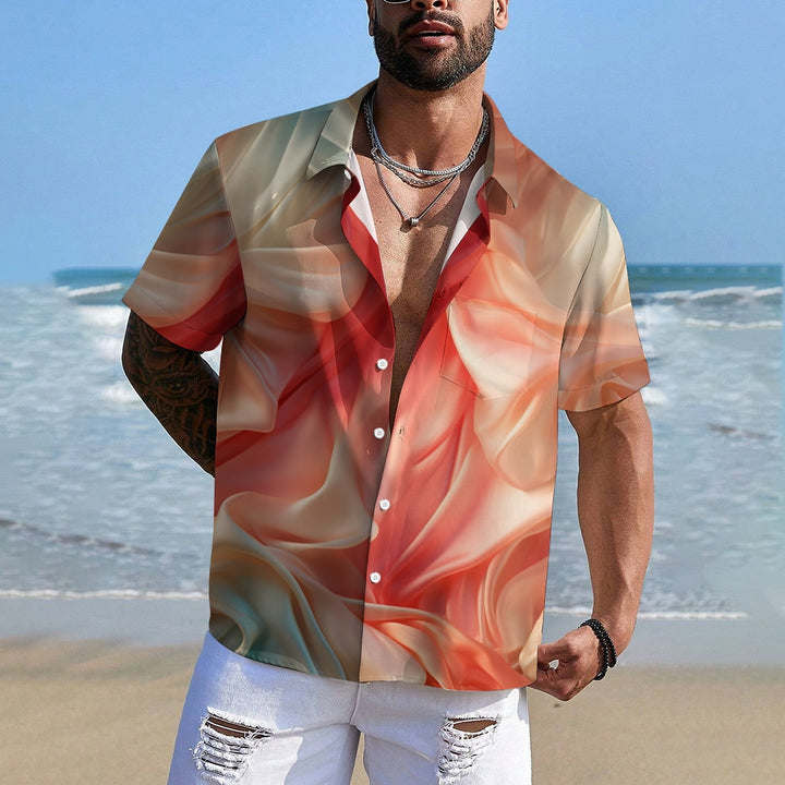 Men's Fabric Texture Print Short Sleeve Shirt 2501001494