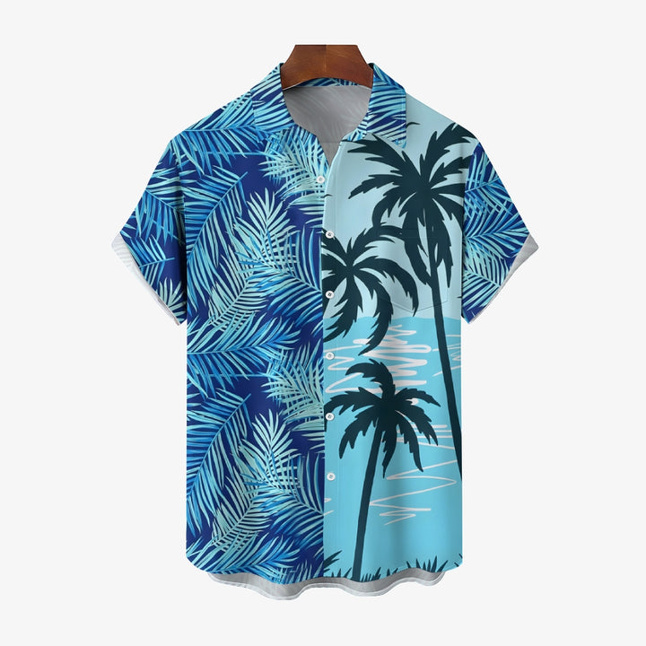 Men's Hawaiian Coconut Tree Casual Short Sleeve Shirt 2410005861