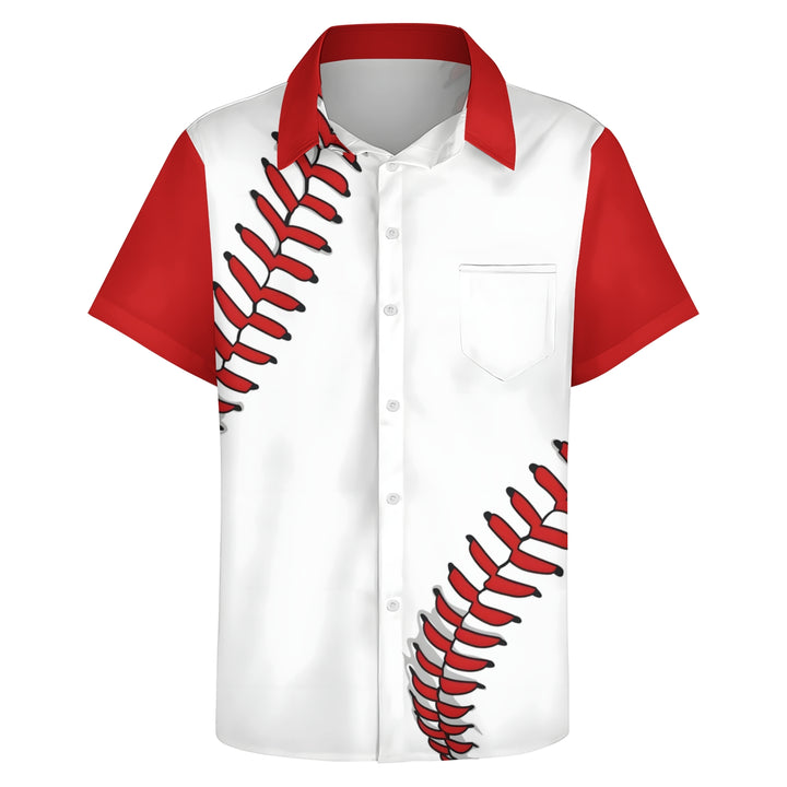 Men's Baseball Elements Casual Short Sleeve Shirt 2403000799