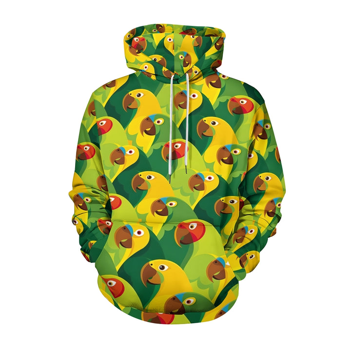 Plue Size Parrot Print Hoodies 2411009511