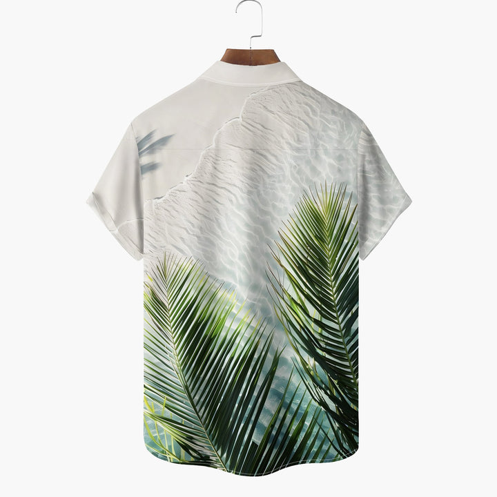 Beach Vacation Men's Hawaiian Shirt Coconut Tree Beach Print Shirt