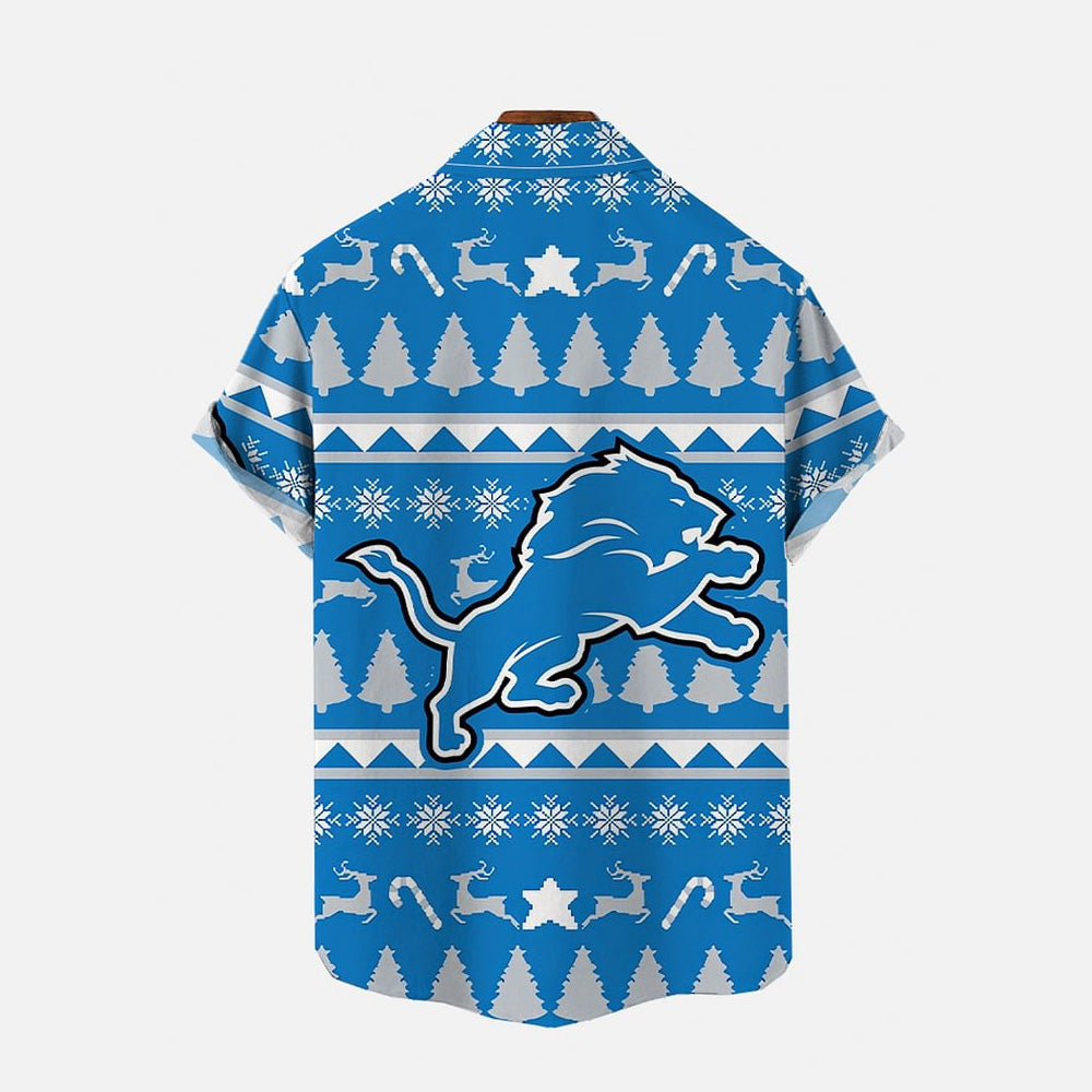 Blue Christmas Football Super Bowl Short Sleeve Shirt