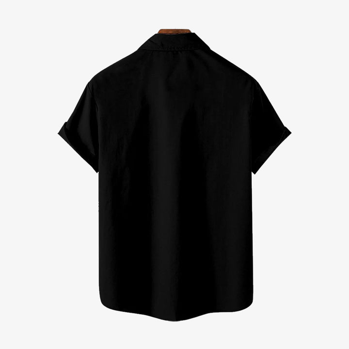 50's Retro Bowling Shirt Rock Style Plaid Short Sleeve Shirt