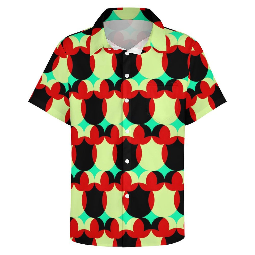 Men's Geometric Print Casual Short Sleeve Shirt 2402000153