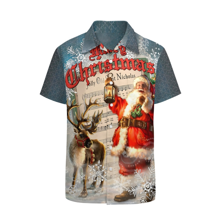 Merry Christmas Casual Short Sleeve Shirt 2410006469