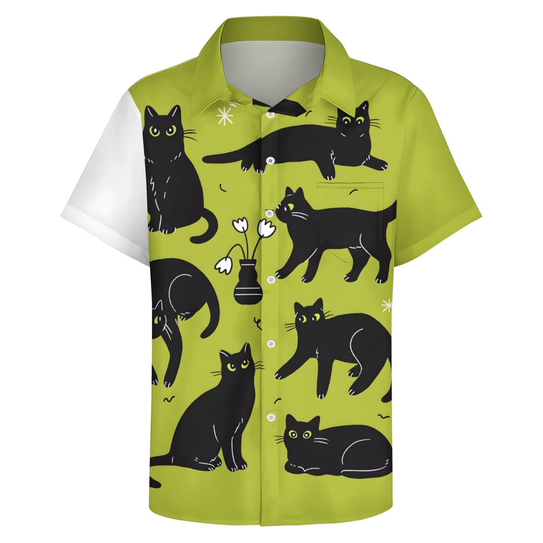 Men's Cats Casual Short Sleeve Shirt 2404000169