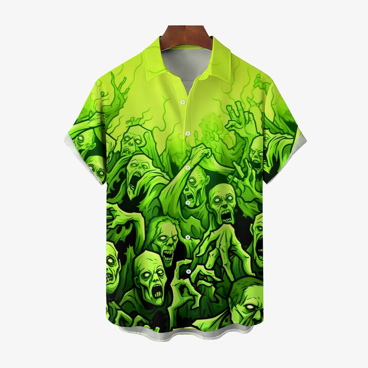 Men's Horror Zombie Prints Short Sleeve Shirt 2410009292