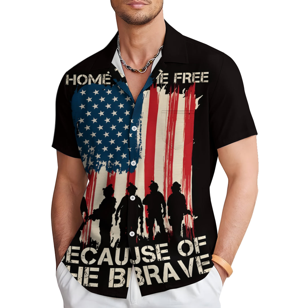 Men's Veteran Casual Short Sleeve Shirt 2403000712
