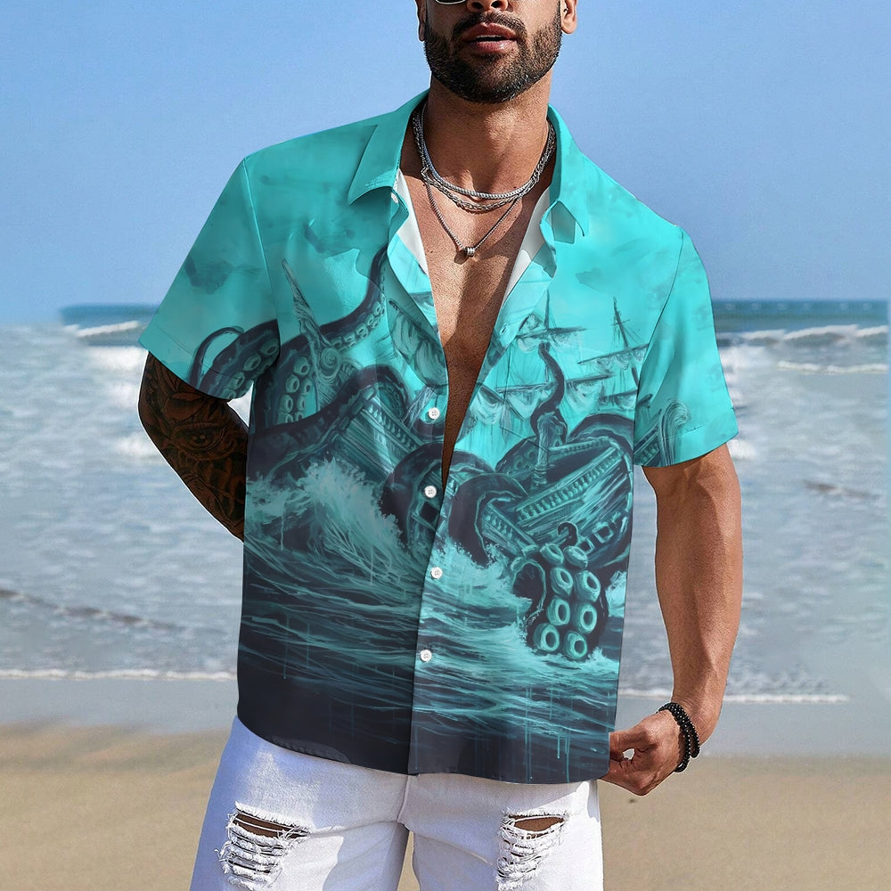 Men's Hawaiian Casual Short Sleeve Shirt 2412005917