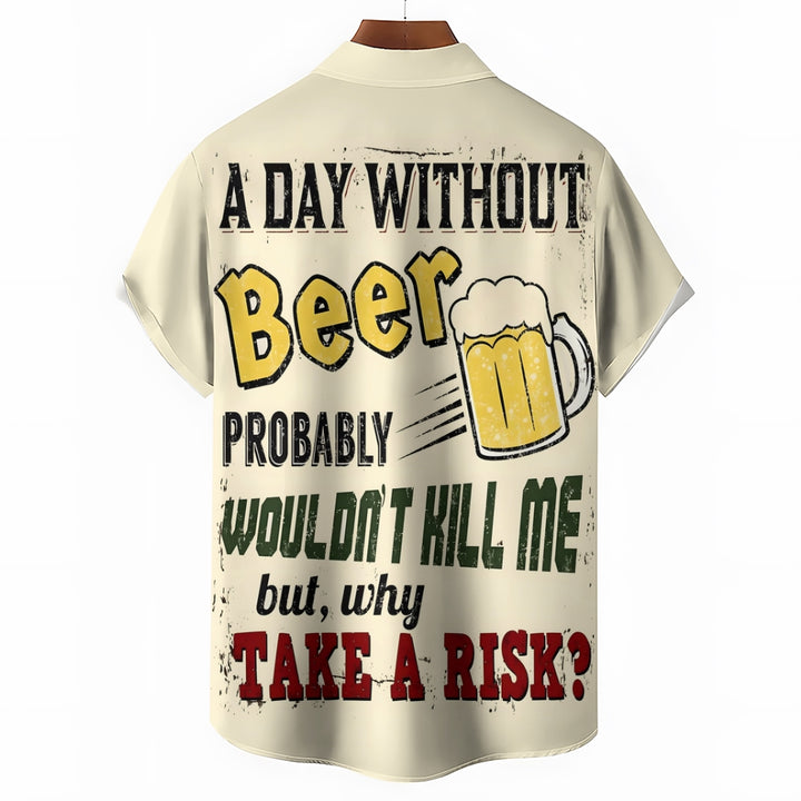 Beer Fun Casual Short Sleeve Shirt 2409009583