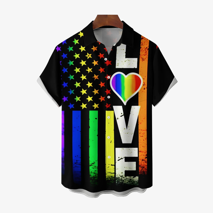 Rainbow Flag Pride Month Short Sleeve Shirt 2404001808