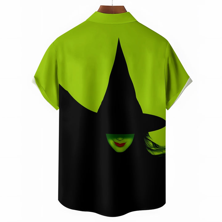 Halloween Witch Casual Short Sleeve Shirt 2408008279