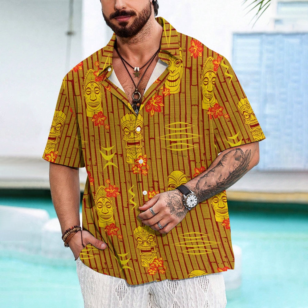 TIKI ART Casual Short Sleeve Shirt 2408004190