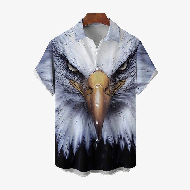 Men's Eagle Casual Short Sleeve Shirt 2404000408