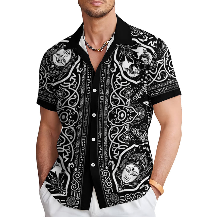 Men's Art Print Casual Short Sleeve Shirt 2404001428